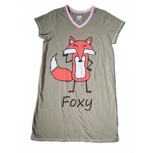 Lazy One FOXY Olive Green Night Shirt - M